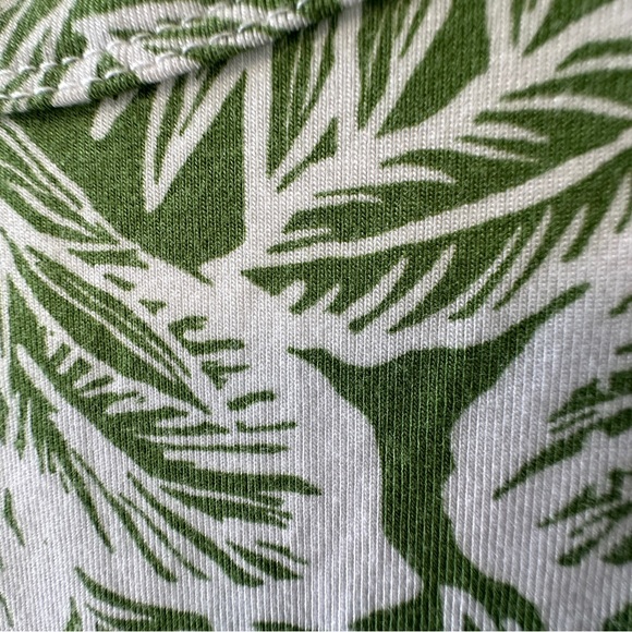 Figure Flattering Drawstring Dress, Floral Detail, Unique Green, Round Hem 1X - Picture 6 of 10